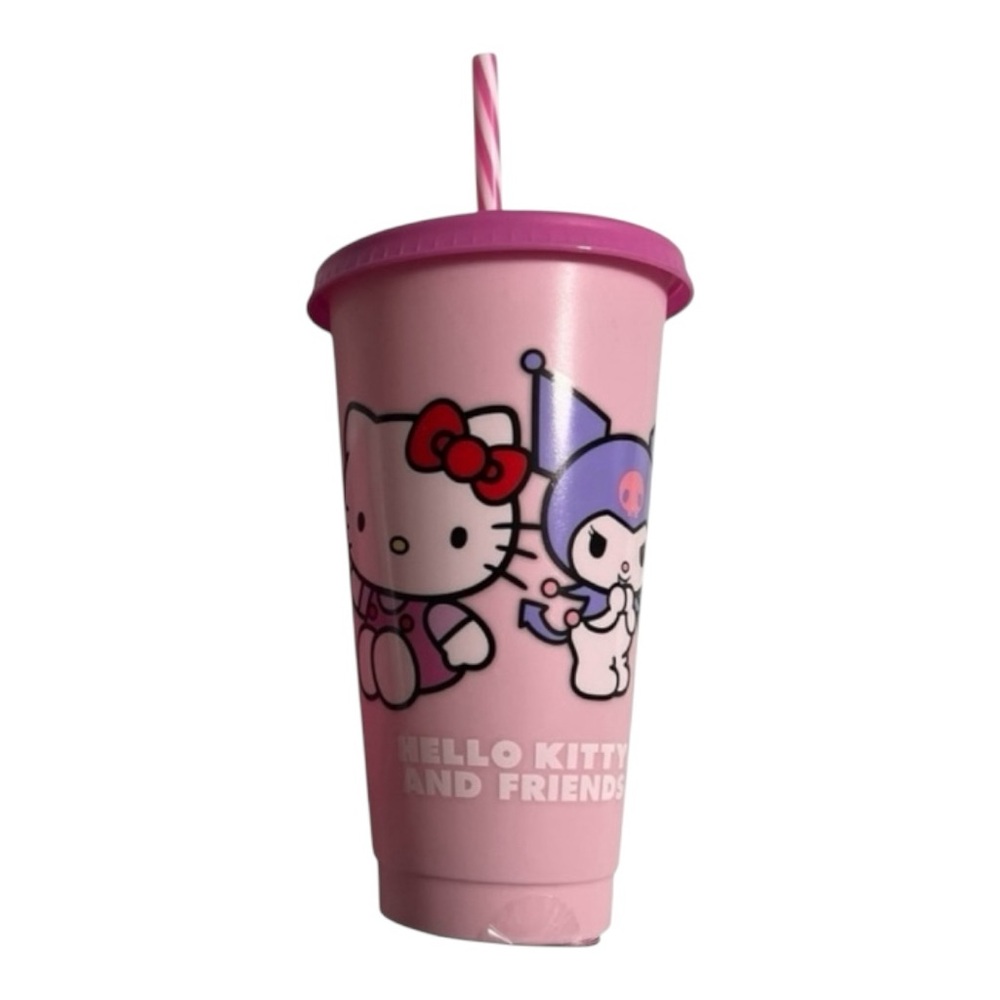 Hello Kitty & Friends Pink Tumbler With Straw – 24oz – Primark Sanrio – NWT